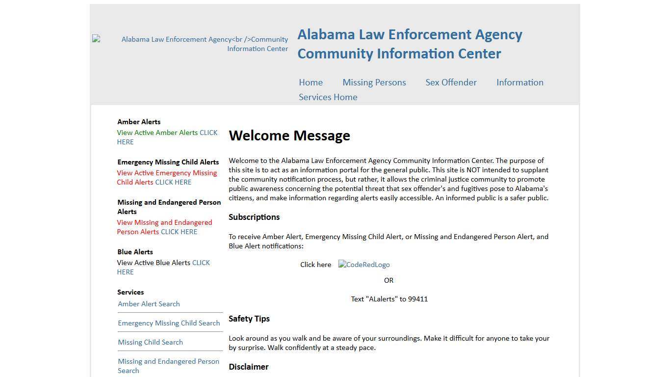 Alabama Law Enforcement Agency Online Services
