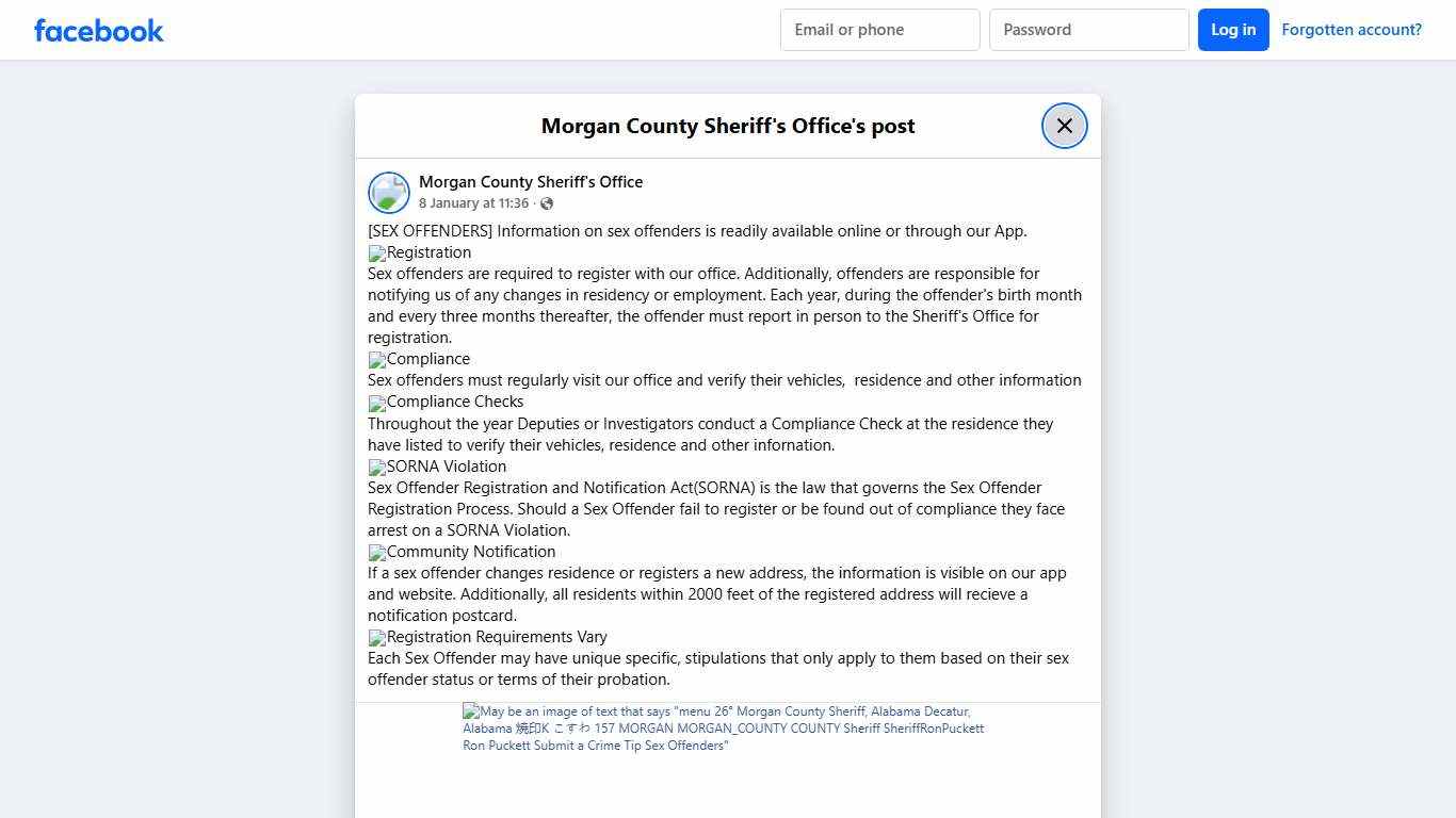 [SEX OFFENDERS]... - Morgan County Sheriff's Office Facebook